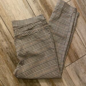 Jules & Leopold Plaid Trousers in Beige, Black and Brown, size Large